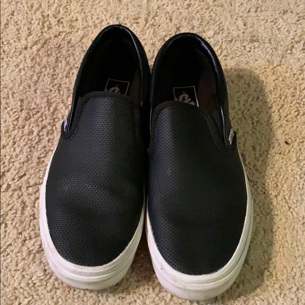 Vans leather slip-ons